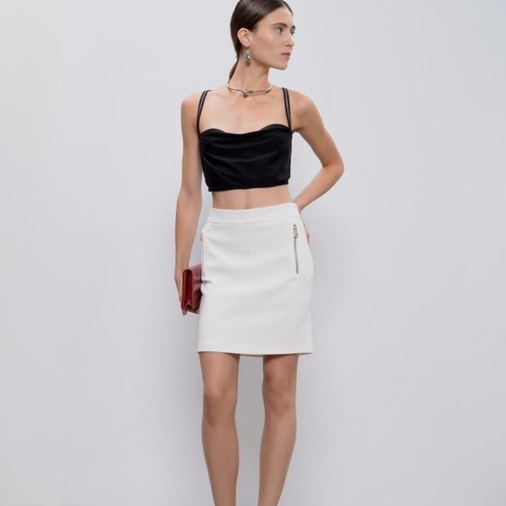 Gucci Tight Off White Zipper Miniskirt Size 42 - Picture 16 of 16